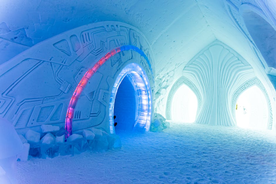 Ice Hotels Surrounded by Frozen Natural Beauty